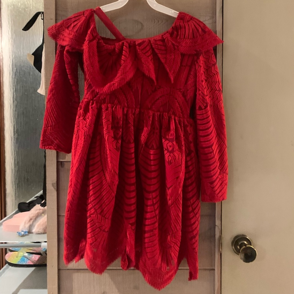 Size 8 JR Red Lace girls dress Bloomingdales